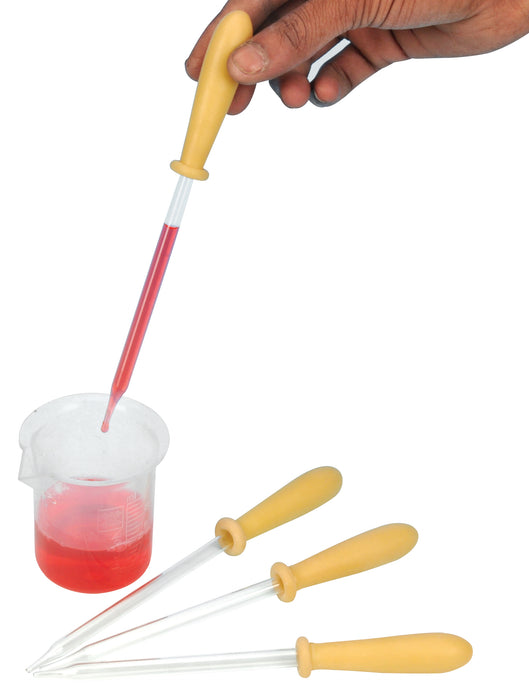 12PK Dropping Pipette, 6.75" - Glass with Latex Teat - Eisco Labs