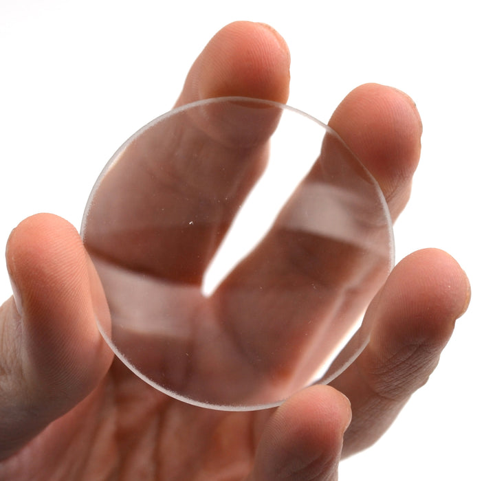 Round Double Convex Optical Glass Lens - 2" (50mm) Diameter - 50mm Focal Length - 3.5mm Thick Approx. - Eisco Labs