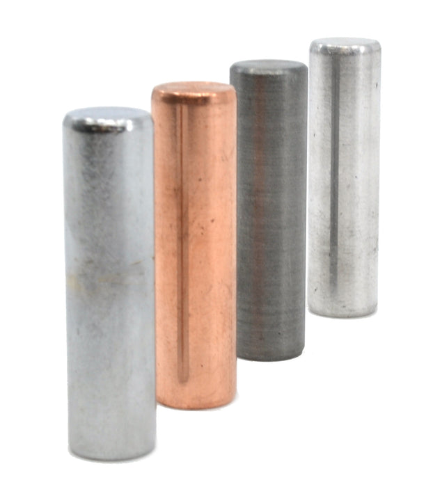 4 Piece Metal Cylinder Set - Includes Aluminum, Zinc, Copper & Steel