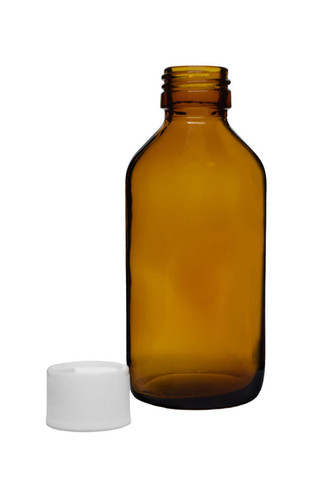 12PK Reagent Bottles, 100ml - Amber - With Screw Cap - Soda Glass
