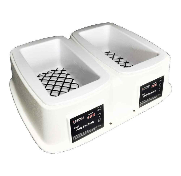 Water Bath, 11L - Dual Chambers - Polycarbonate Cover - Corrosion-Resistant - Great for DNA Extraction, CRISPR, Heat Shock, Embryo Thawing - RevSci