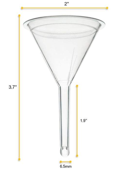 10PK Filter Funnel, 2" - Polyethylene Plastic - Chemical Resistant