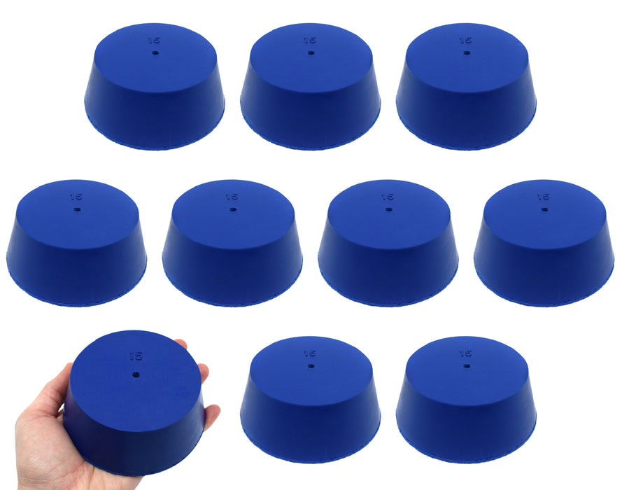 10PK Neoprene Stoppers, 1 Hole - ASTM - Size: #15 - 83mm Bottom, 103mm Top, 39mm Length