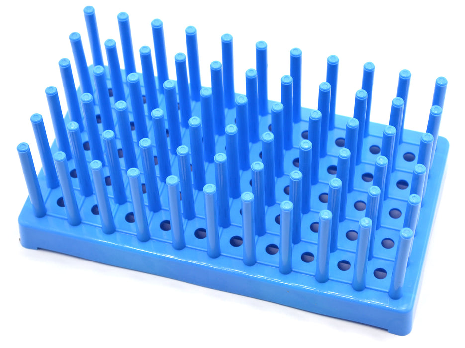 Test Tube Peg Drying Rack - Holds 50 x 16mm Tubes - Plastic