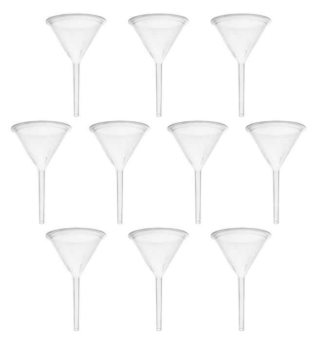 10PK Filter Funnel, 2.6" - Polyethylene Plastic - Chemical Resistant