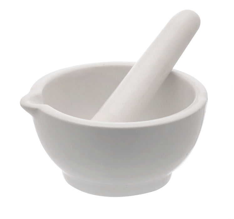 Porcelain Mortar & Pestle Set, 6" - Unglazed Grinding Surface