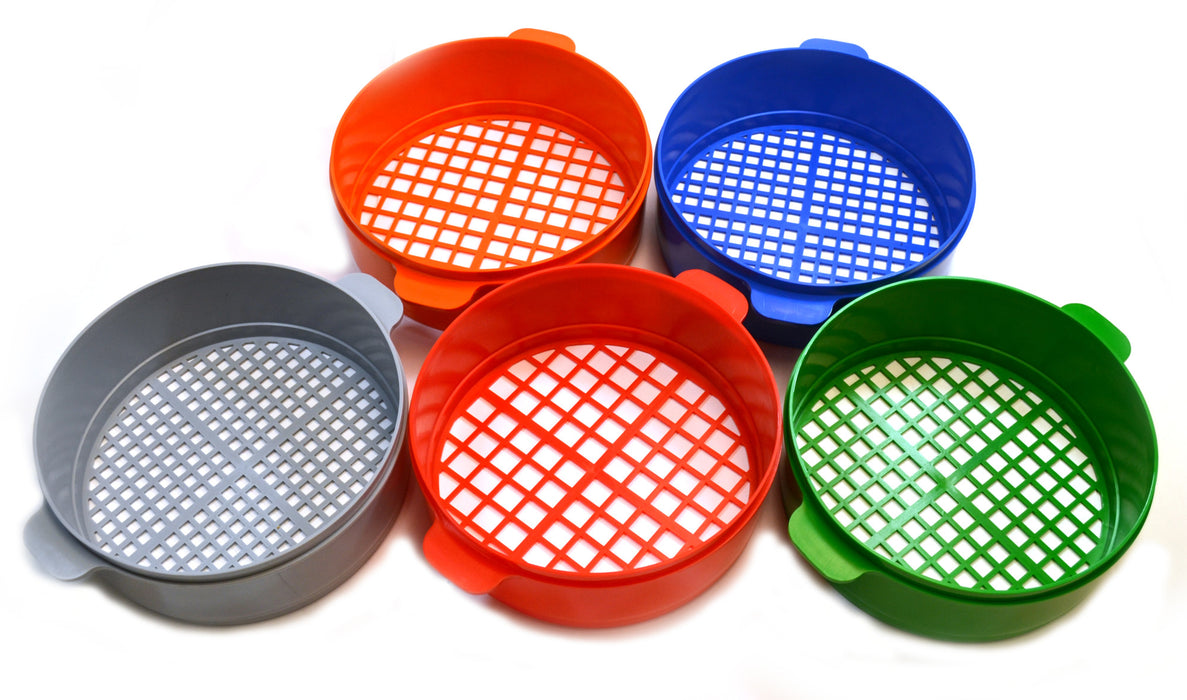 5 Piece Stackable Sifter Set, 8 Inch - Plastic - Varying Hole Sizes