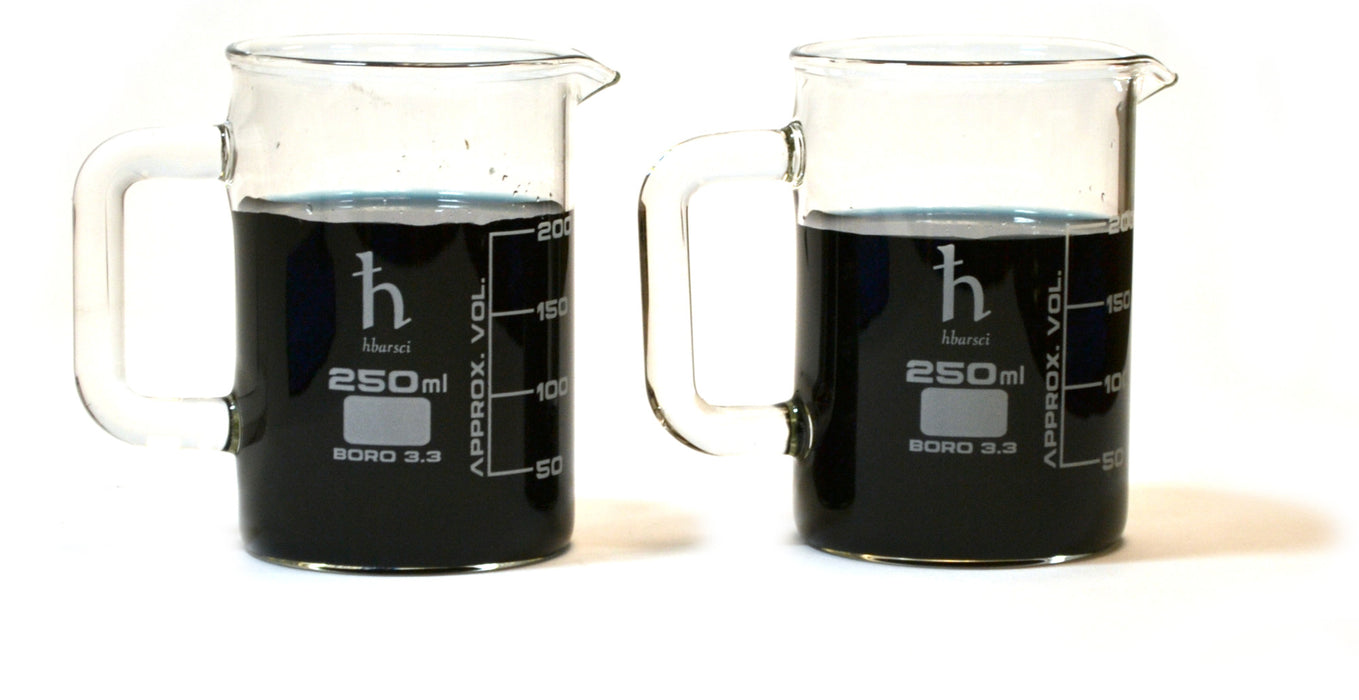 2PK Premium Hand Crafted Beaker Mug - Tea or Espresso Sized - Borosilicate Glass