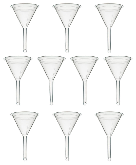 10PK Filter Funnel, 2" - Polypropylene Plastic - Chemical Resistant