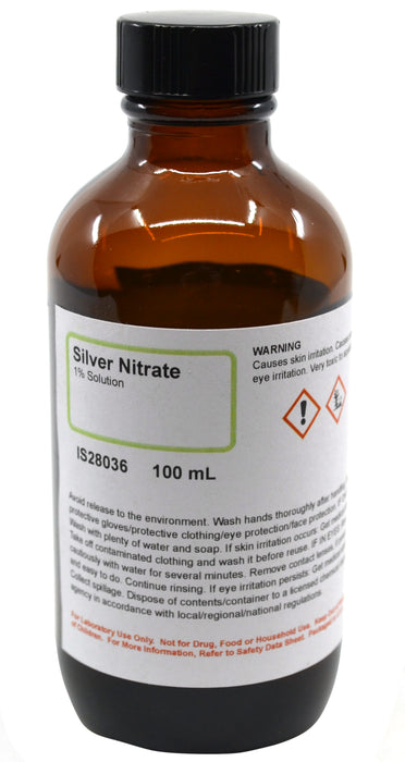 1% Silver Nitrate Solution, 100mL - The Curated Chemical Collection