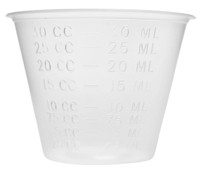 5PK Cup and Scoop Set - 25mL Cups & 2.5mL Scoops - Polypropylene