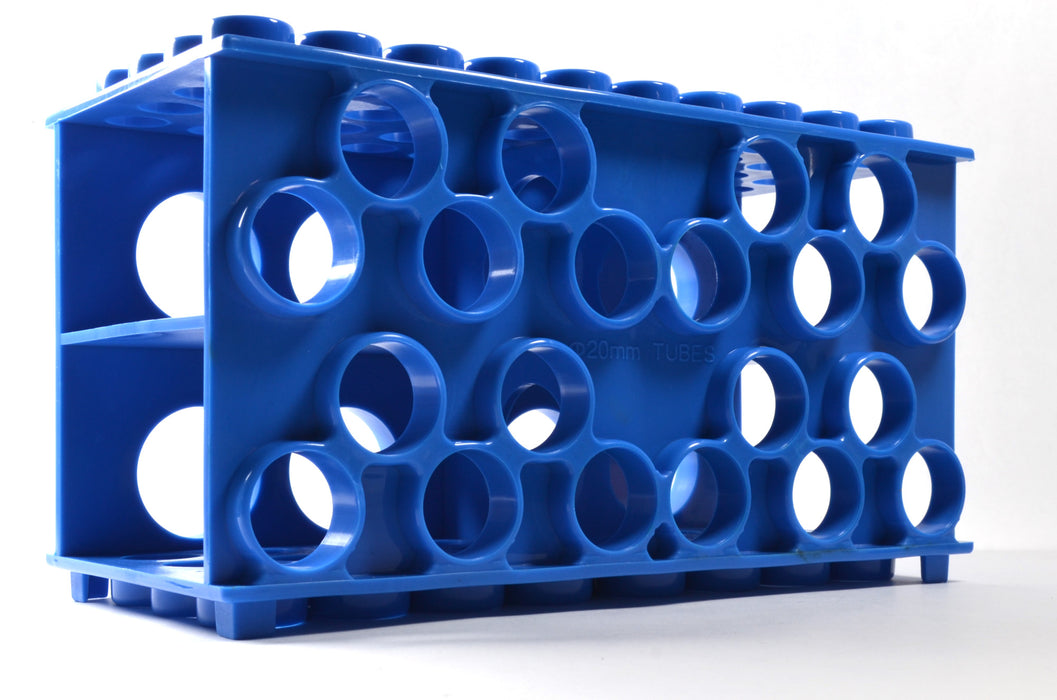 Universal Glassware Rack - Holds 30mm, 20mm, 17mm and 12mm Tubes - Polypropylene