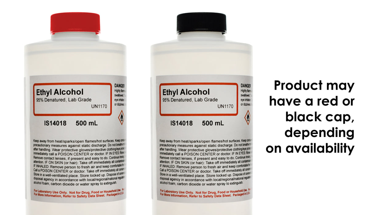 1092PK 95% Denatured Ethyl Alcohol, 500mL - Lab-Grade - The Curated Chemical Collection