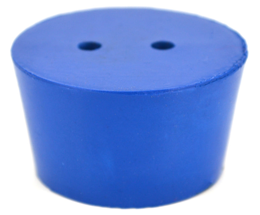 10PK Neoprene Stoppers, 2 Holes - ASTM - Size: #8.5 - 36mm Bottom, 43mm Top, 25mm Length