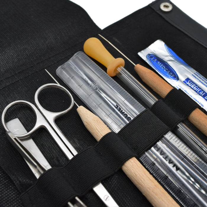 Dissection Set, Economy, 7 Pcs - Stainless Steel - Leather Storage Case