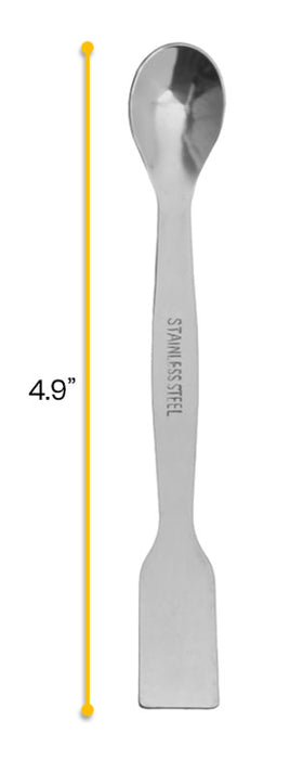 Scoop with Spatula, 4.9 Inch - Stainless Steel