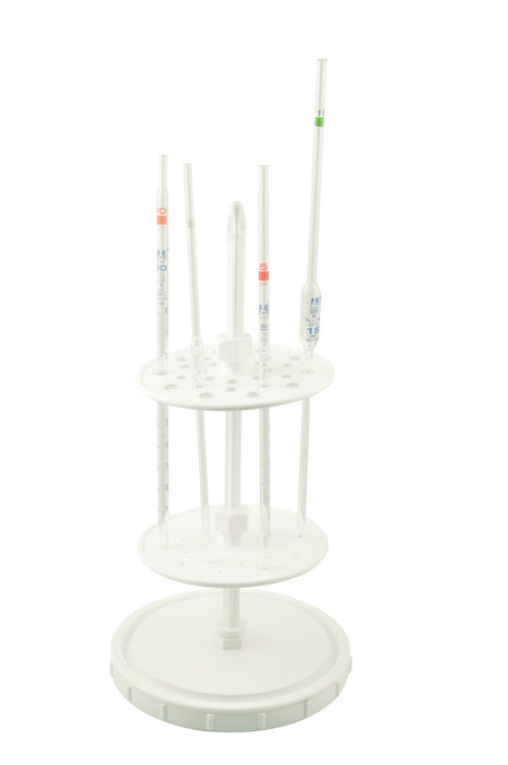 Pipette Stand - Holds 28 Pipettes (10 x 13mm and 18 x 11.5mm) - Polypropylene