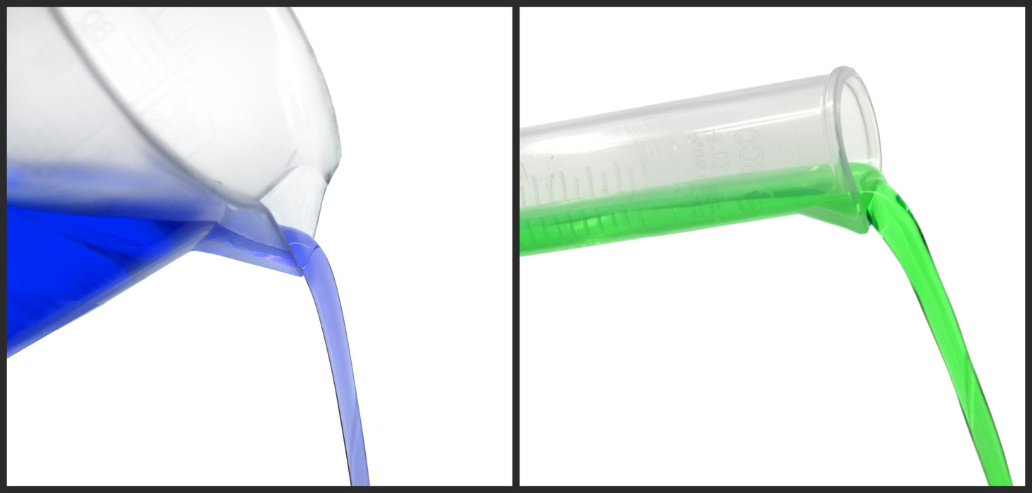 Ultimate Plastics Kit - 15 Piece Science Lab Set - Includes 5 Beakers, 4 Graduated Cylinders (all Polypropylene), 5 Disposable LDPE Pipettes & Nylon Cleaning Brush