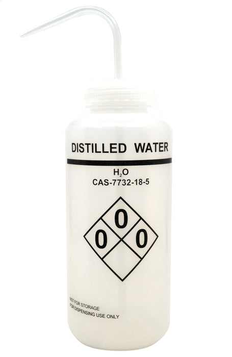 1000ml Capacity Labelled Wash Bottle for Methanol, Self Venting, Low Density Polyethylene - Eisco Labs