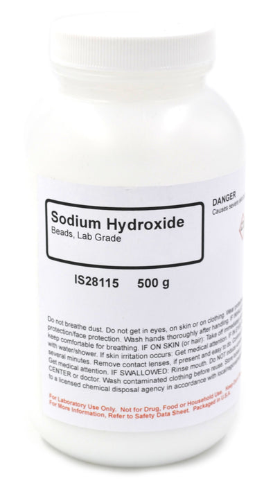 Sodium Hydroxide Bead, 500g - Lab-Grade - The Curated Chemical Collection