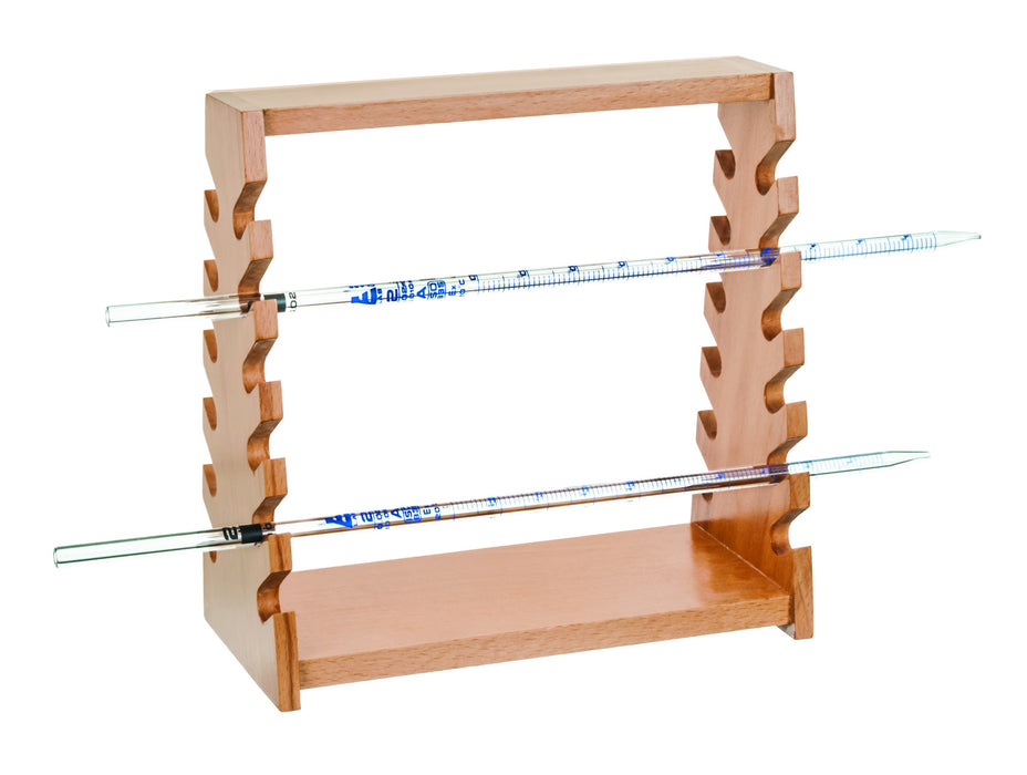 Pipette Stand - Holds 12 x 12mm Pipettes - Hardwood