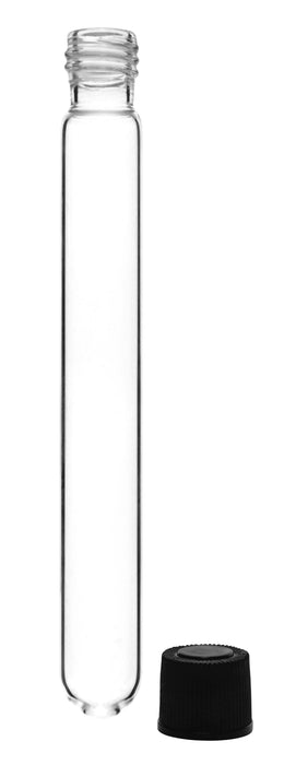 Culture Tube with Screw Cap, 15mL, 12/PK - 16x125mm - Round Bottom - Borosilicate Glass