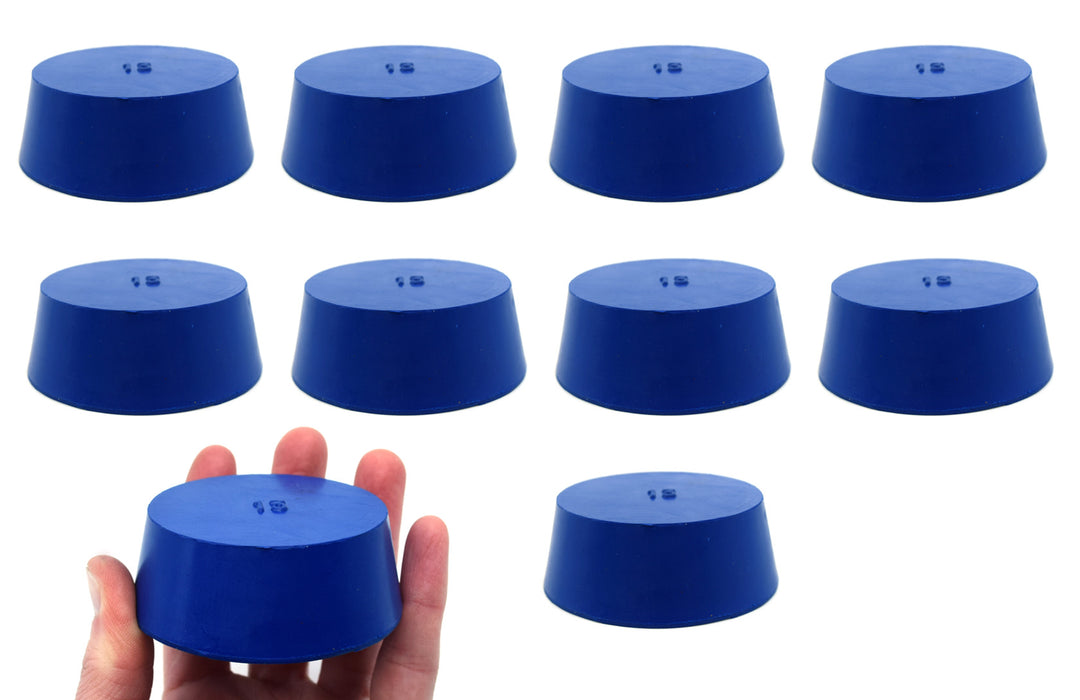 10PK Neoprene Stoppers, Solid - ASTM - Size: #13 - 58mm Bottom, 68mm Top, 25mm Length