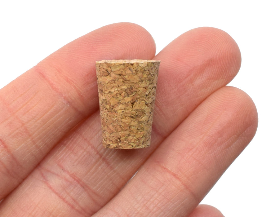 10PK Cork Stoppers, Size #2 - 9mm Bottom, 13mm Top, 17mm Length - Tapered Shape