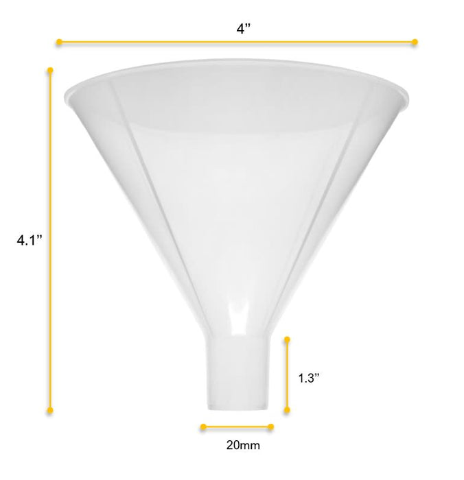 Filter Funnel, 4" - Polypropylene Plastic - Chemical Resistant