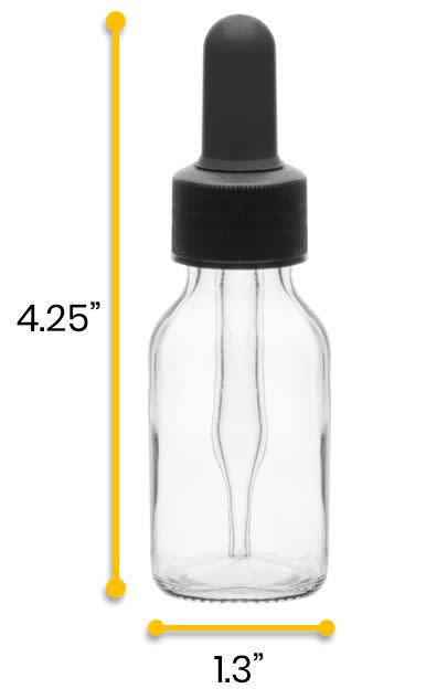 6PK Dropping Bottles, 30mL - Transparent - Screw Cap - Soda Glass