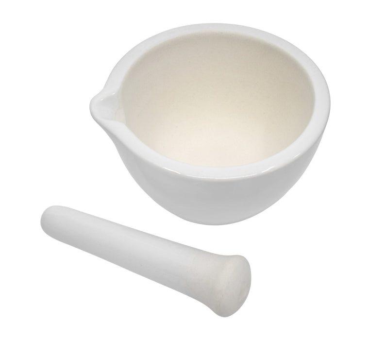 Mortar & Pestle, 550mL - 155mm - Porcelain, Unglazed Grinding Surface