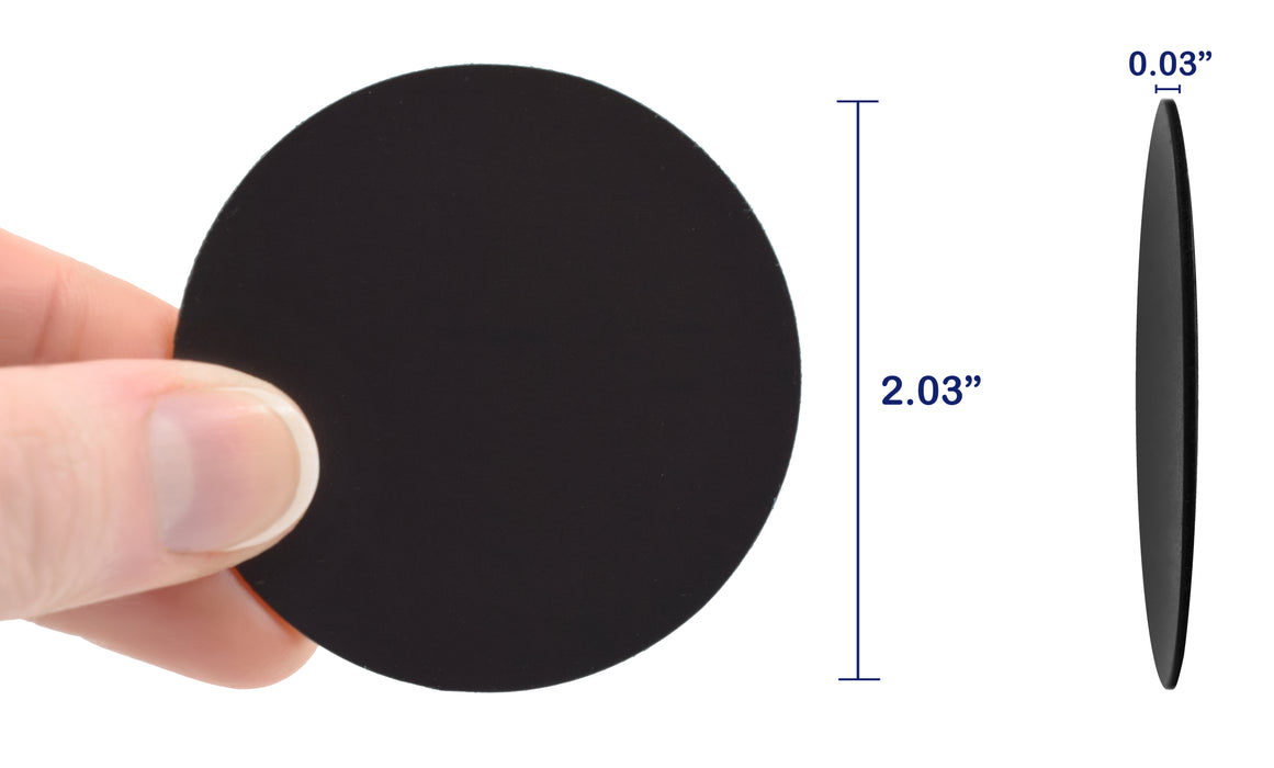 Adhesive Magnetic Circles, 25 Pieces - 2.03" x 0.03" - Premium Quality, Flexible - 4 Mil Acrylic Adhesive, Moisture Stable Liner - Great for Crafts, Projects, Refrigerators and Organization - hBARSCI