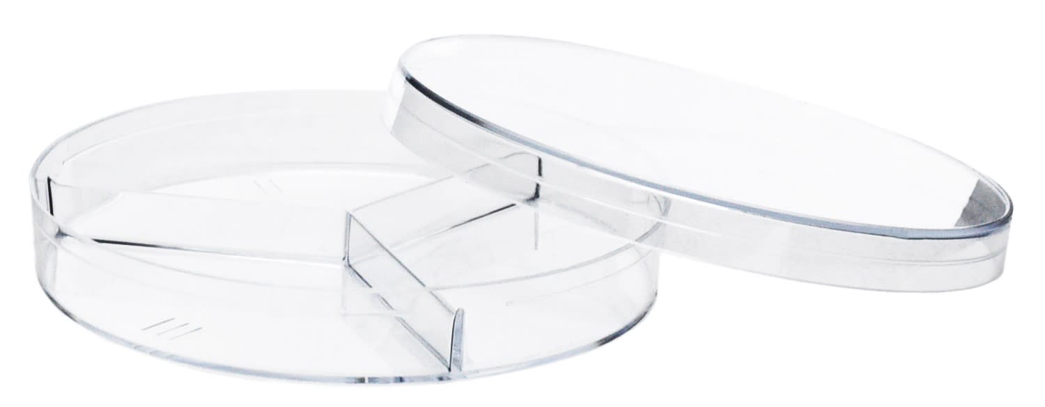 25PK Petri Dishes - 90 x 15mm - Three Compartments - Polystyrene