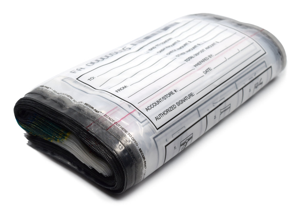 Secur-Pak Deposit Bags with Pocket - Pack of 100 - Premium, Level 4 Security Tamper Evident, Clear Security Bags - Self Sealing, Transparent 2.5 Mil Plastic - 9" x 12" - SECUR-PAK