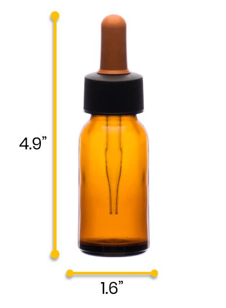 6PK Dropping Bottles, 60mL - Amber - Screw Cap - Soda Glass