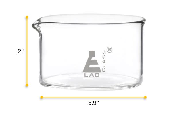 Crystallizing Dish, 300ml - Flat Bottom - Borosilicate Glass - Eisco Labs