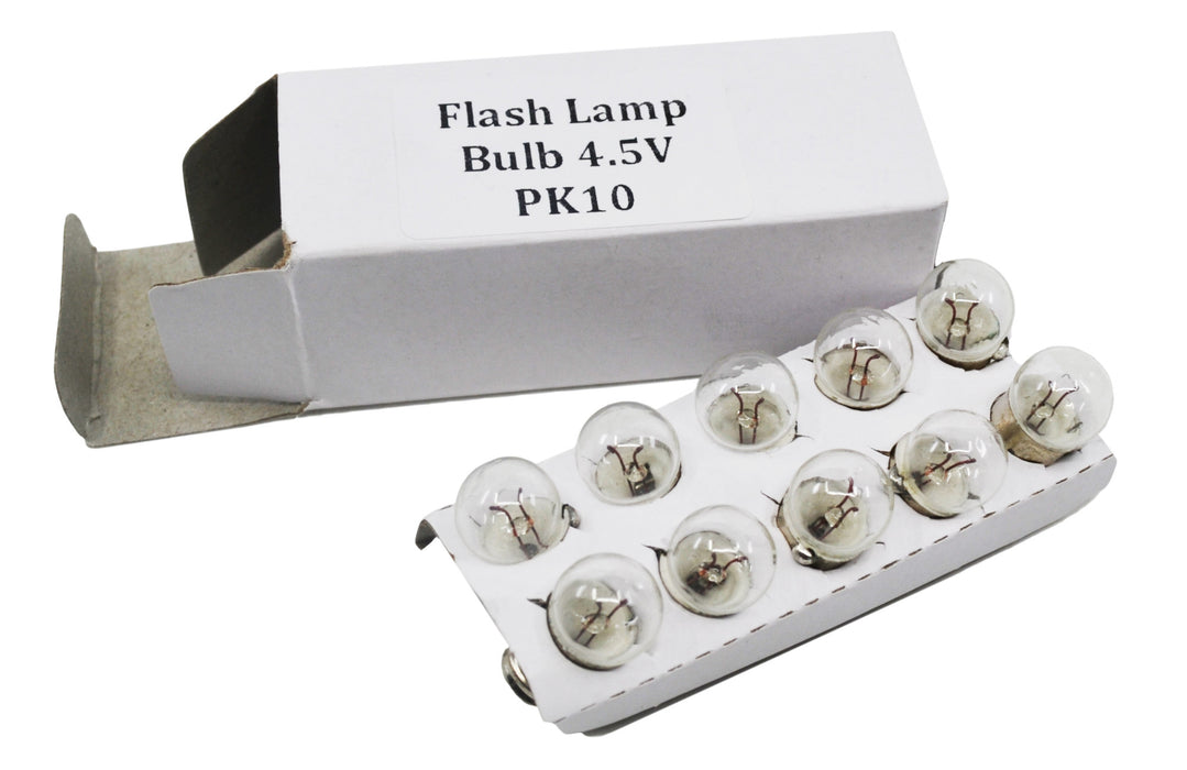 10PK Flash Lamp Bulbs, Round - 4.5V with M.E.S. Cap - Eisco Labs
