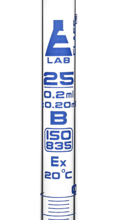 Serological Pipette, 25ml - Class B - Tolerance ±0.200ml  - Borosilicate 3.3 Glass