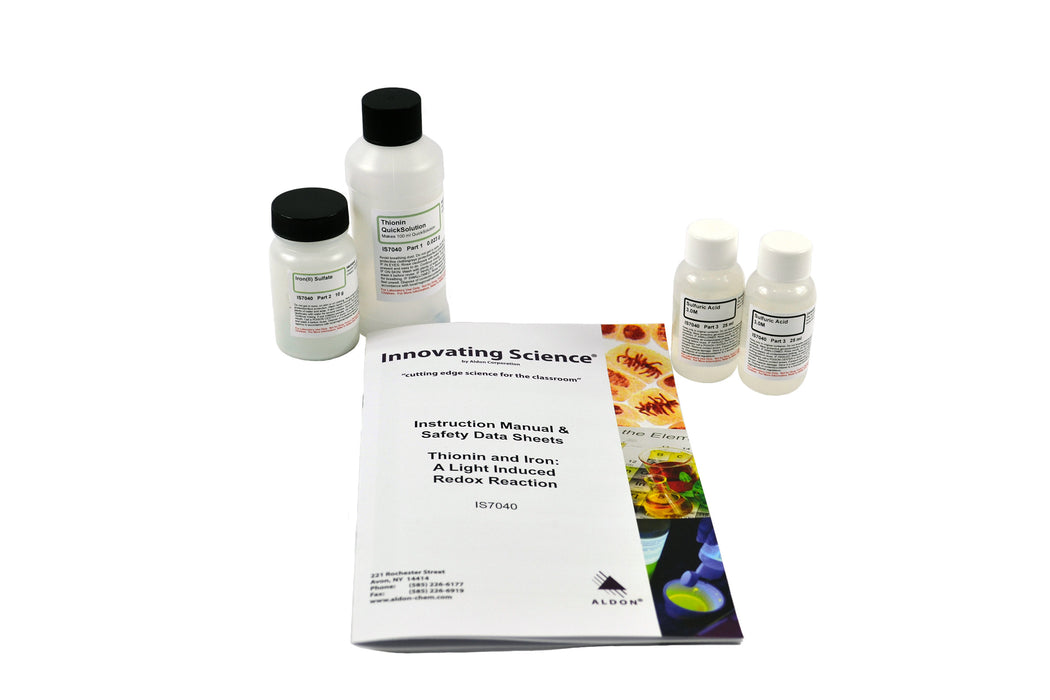 Thionin and Iron: A Light Induced Redox Reaction Science Kit — hBARSCI