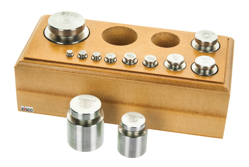 Eisco Labs Balance Weight Set - Stainless Steel, capacity 1000gm. - 12 pieces