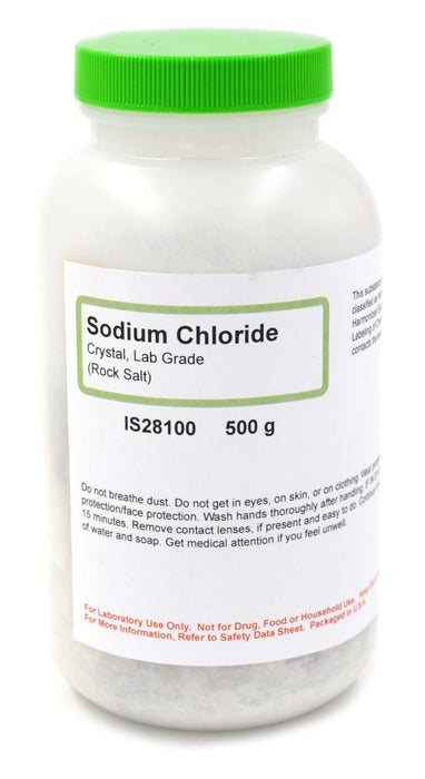 Sodium Chloride Crystals, 500g - Lab-Grade - The Curated Chemical Collection