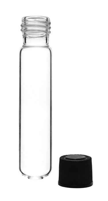 Culture Tube with Screw Cap, 5mL, 12/PK - 16x75mm - Round Bottom - Borosilicate Glass