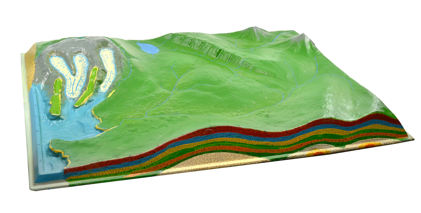 2 Piece Comparative Terrain Landform Models, 23.5 Inch