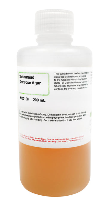 Prepared Sabouraud-Dextrose Agar, 200 ml, Case of 24 – General Purpose Growth Medium - Innovating Science