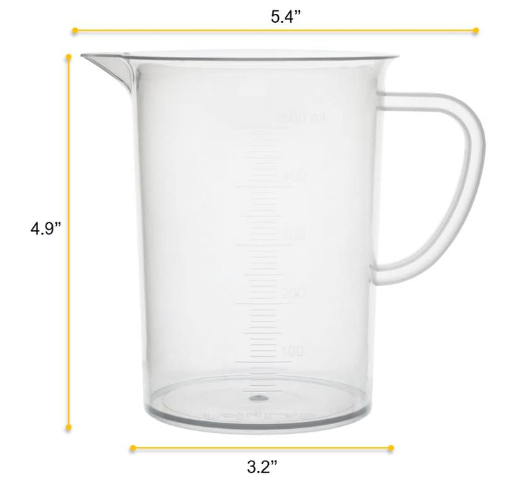 Measuring Jug, 500ml - Polypropylene Plastic - Raised Graduations