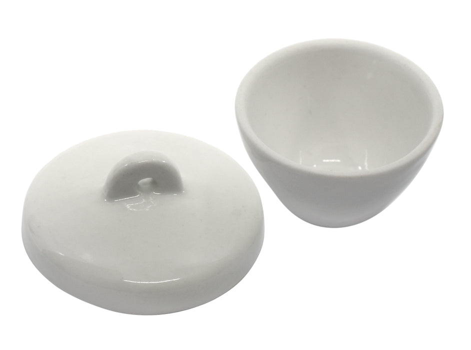 Eisco Labs Porcelain Crucible with Lid, Short Form, 8ml Capacity - Pack of 15