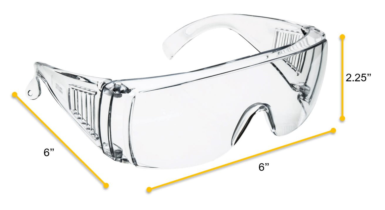 5PK Safety Glasses - Vented - Impact Resistant Polycarbonate Lens