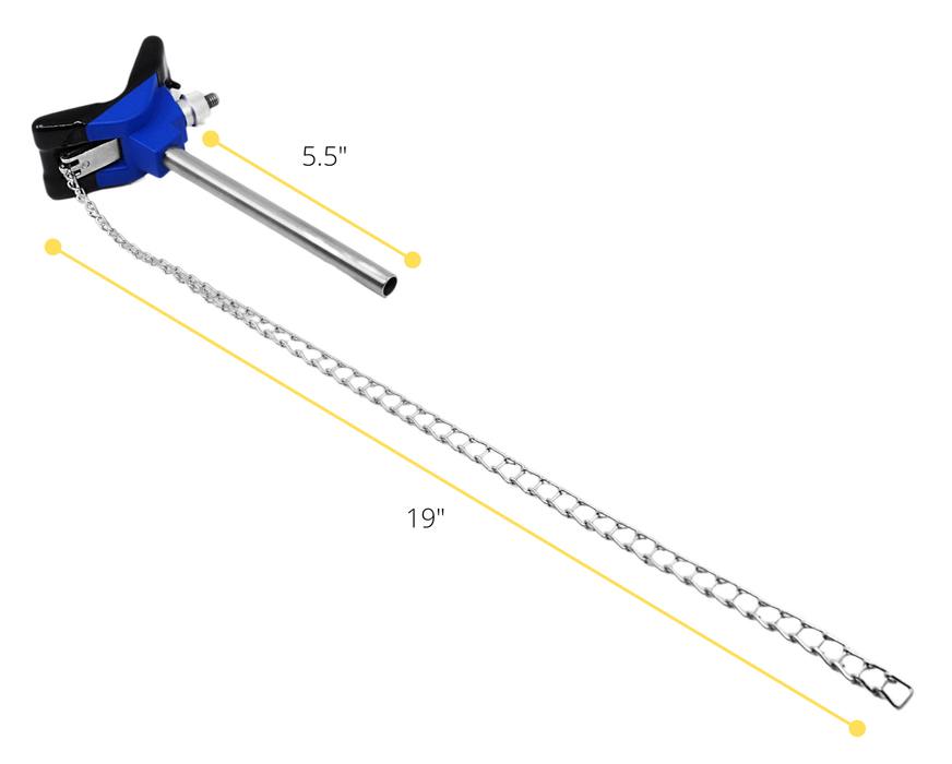 Clamp, 8 Inch with Chain, 19 Inch - With Stainless Steel Rod - Vinyl-Coated