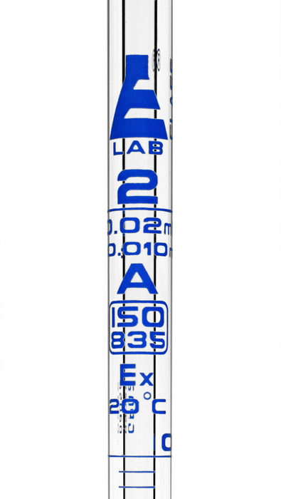 Serological Pipette, 2ml - Class A - Tolerance ±0.010ml  - Borosilicate 3.3 Glass