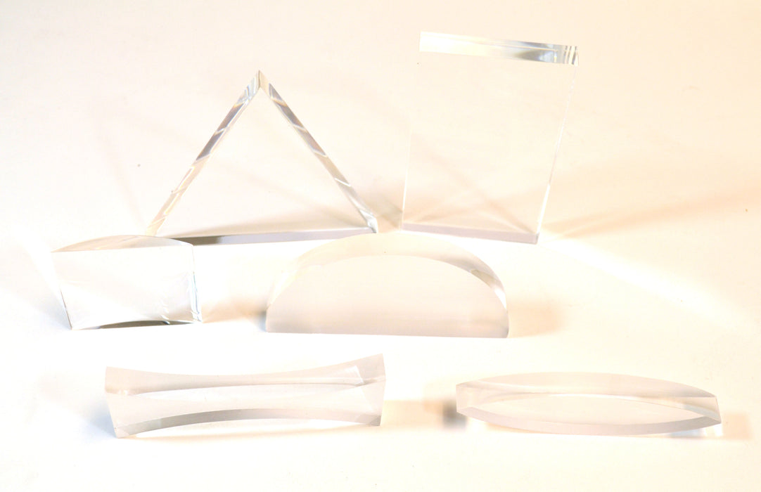 acrylic shapes for student optics kit